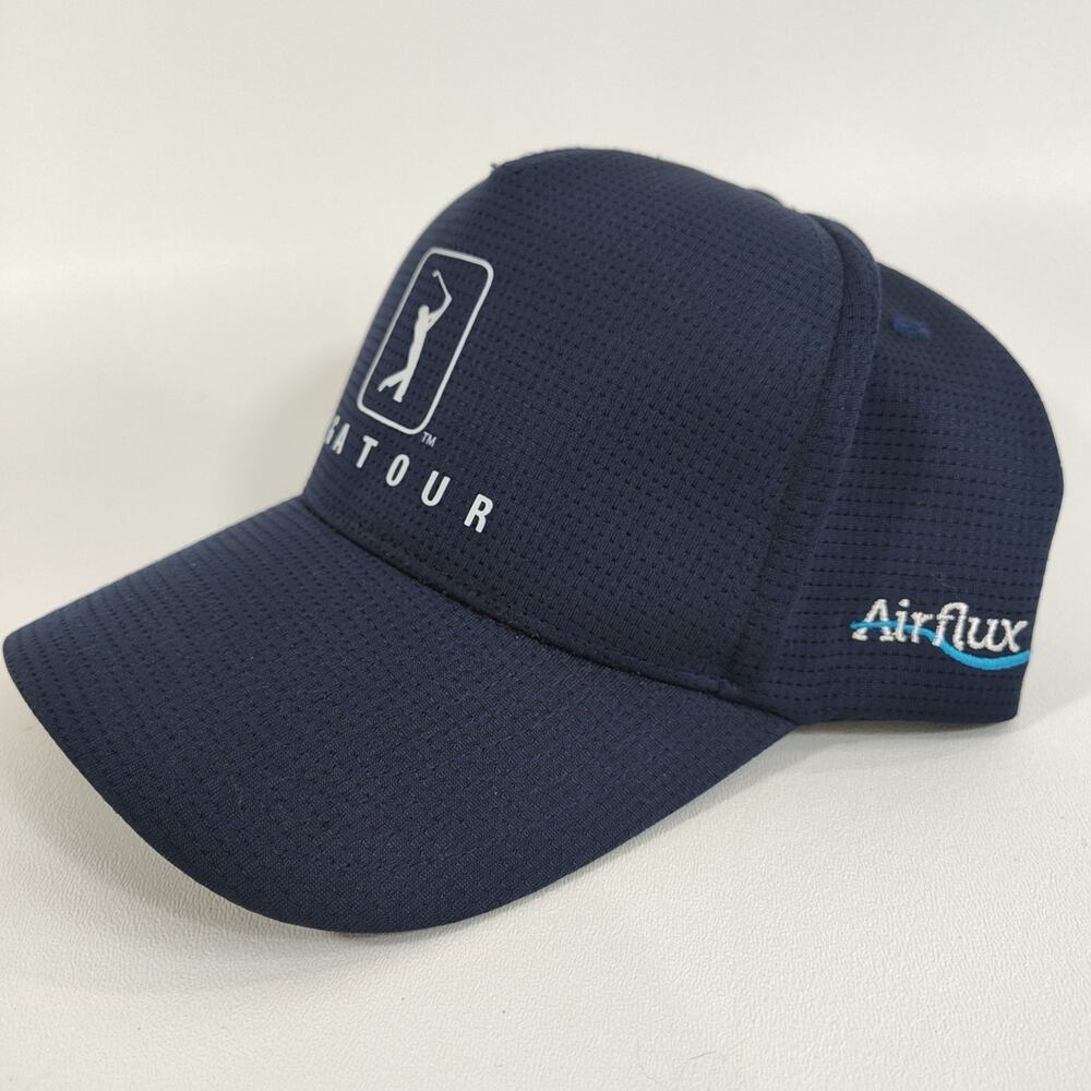 PGA Tour Airflux Vent Golf Hat Cap Official Adjustable Navy Blue